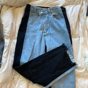 Oak and Fort Two-toned Jeans